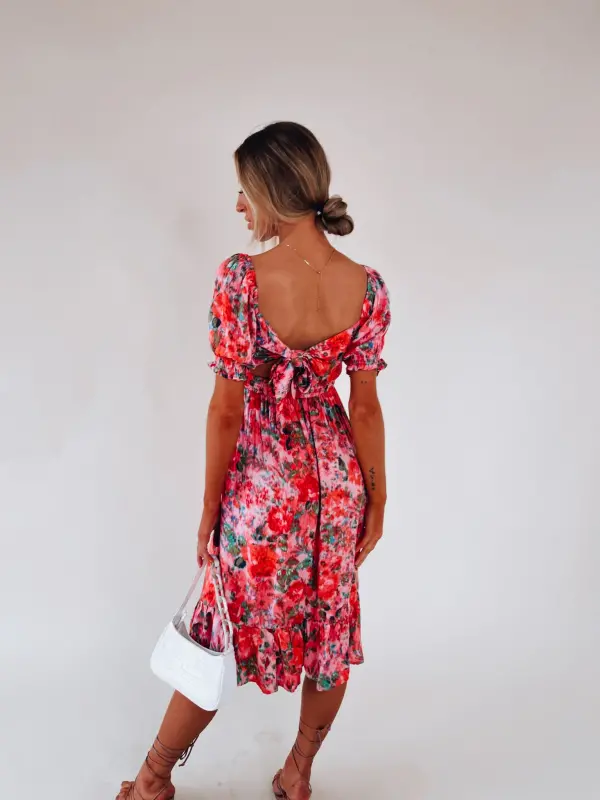 Alanie Multi Color Midi Dress-63536