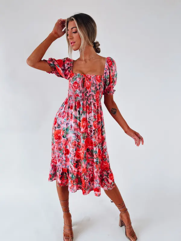 Alanie Multi Color Midi Dress