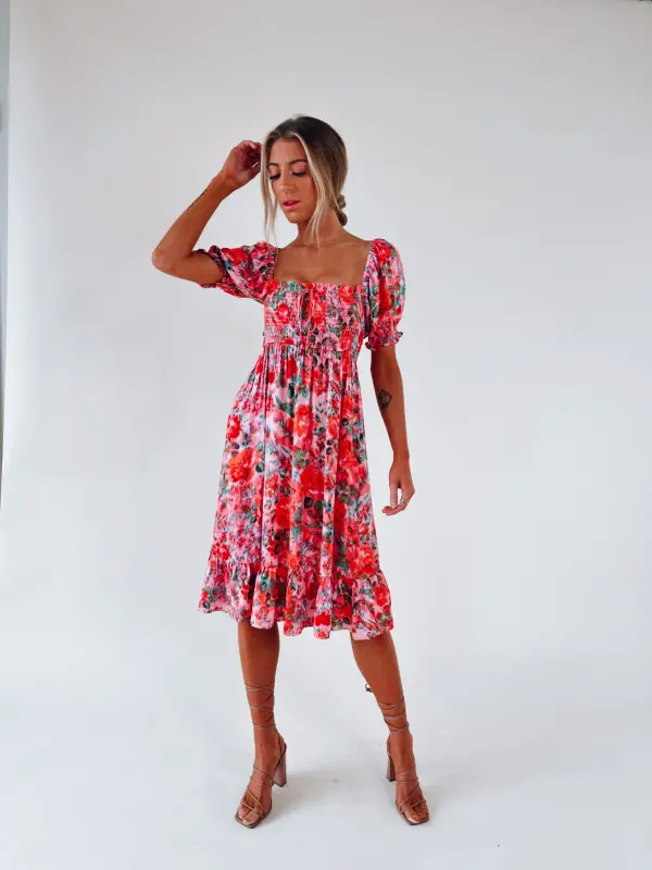 Alanie Multi Color Midi Dress