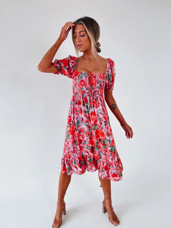 Alanie Multi Color Midi Dress