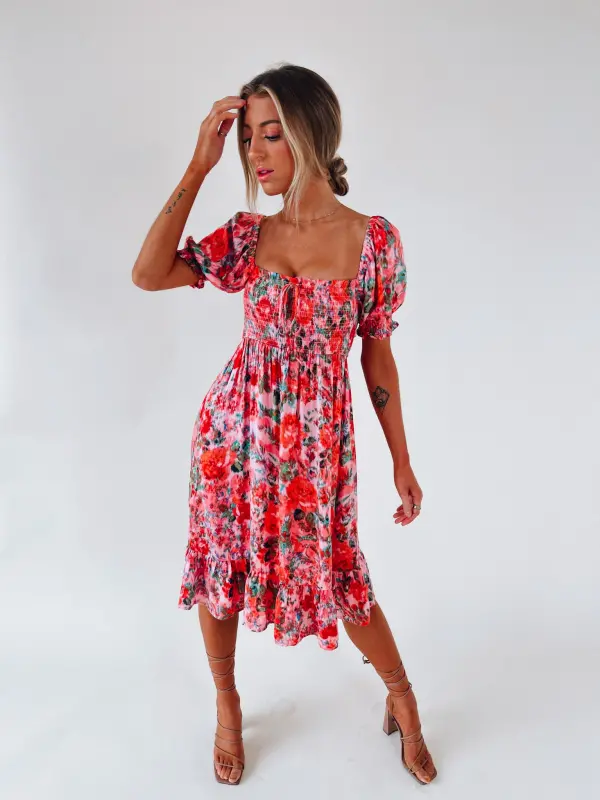 Alanie Multi Color Midi Dress