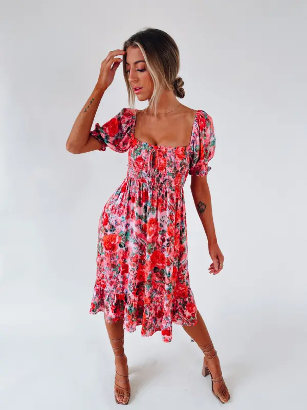 Alanie Multi Color Midi Dress