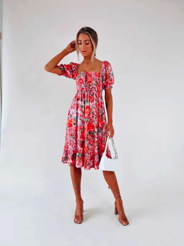 Alanie Multi Color Midi Dress
