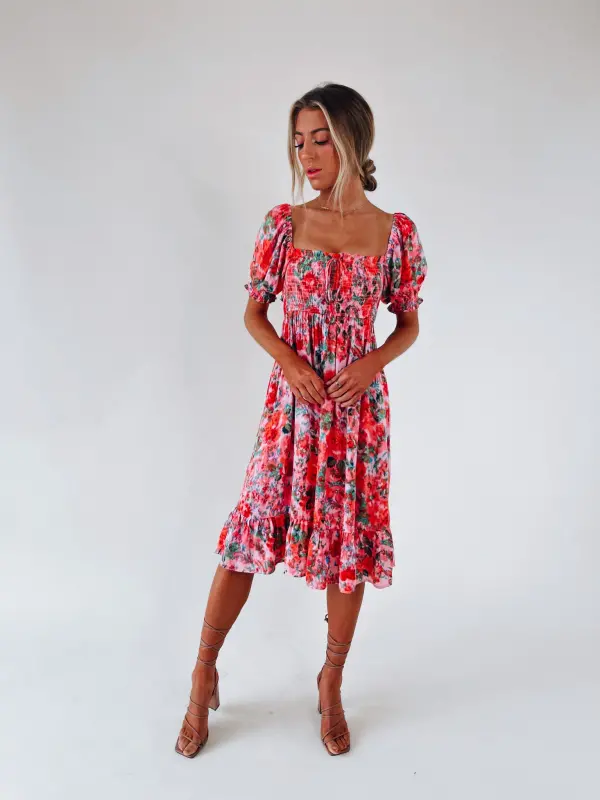 Alanie Multi Color Midi Dress