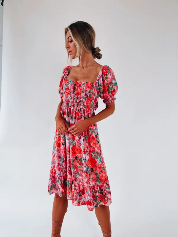 Alanie Multi Color Midi Dress