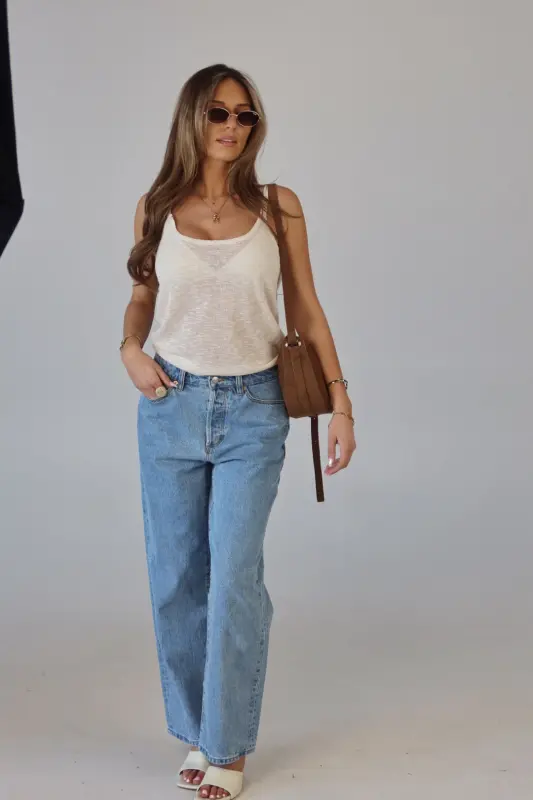 Elena Relaxed Tank in Cream