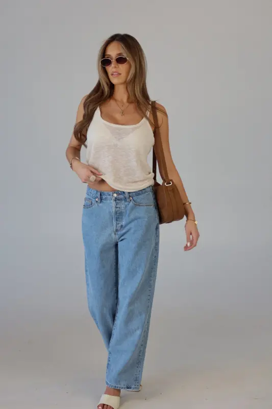 Elena Relaxed Tank in Cream