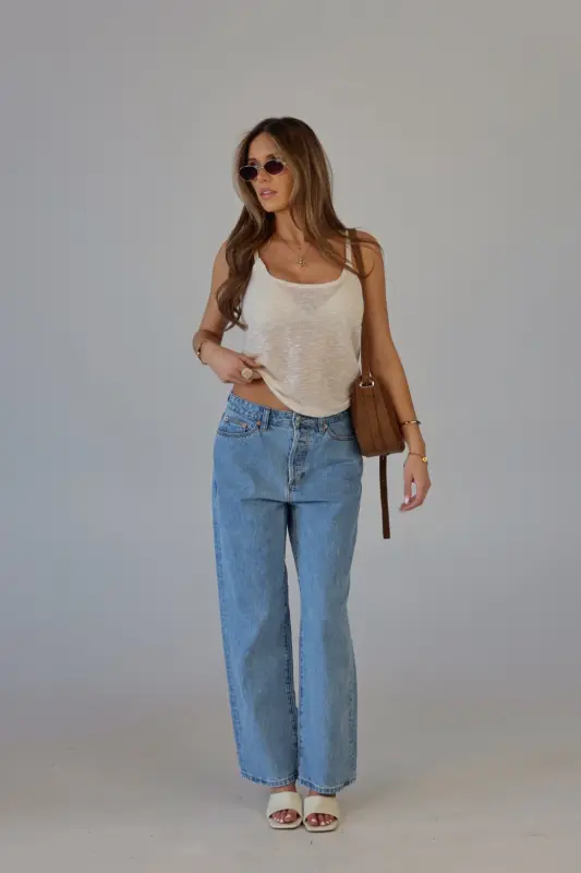 Elena Relaxed Tank in Cream