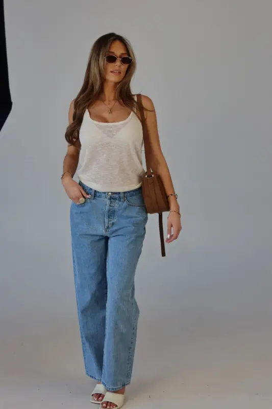 Elena Relaxed Tank in Cream