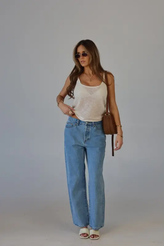 Elena Relaxed Tank in Cream