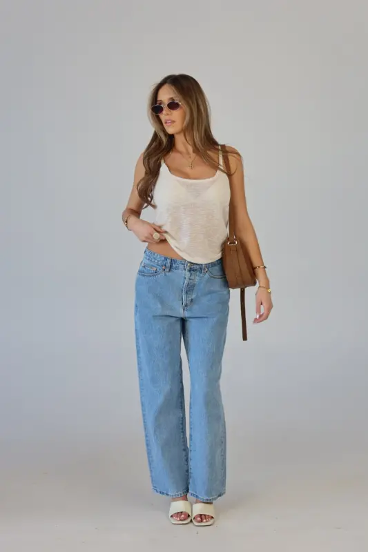 Elena Relaxed Tank in Cream