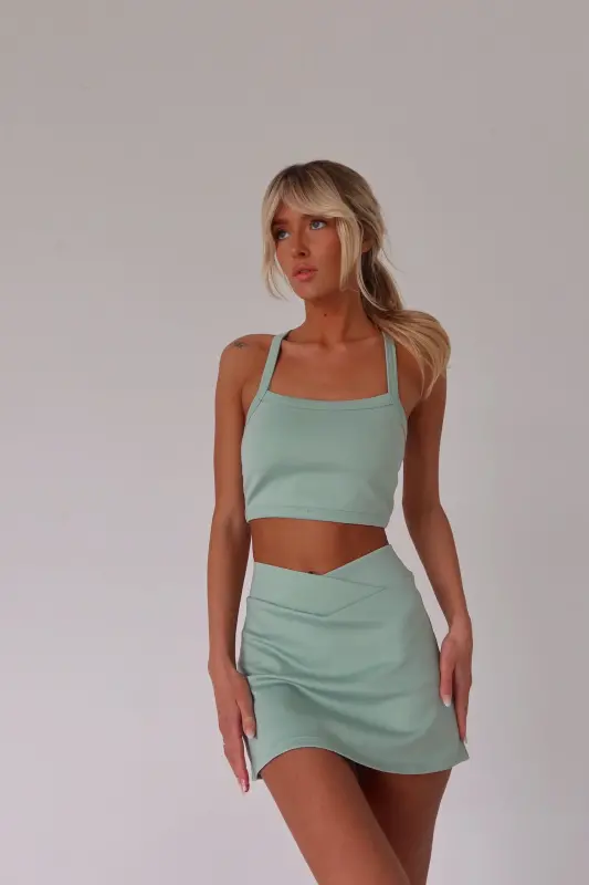 Jina Sage Scuba Skort